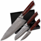Preview: Set 3A (Chef Knife XL + Santoku Knife L + Paring Knife S ) - Wolfblood RED